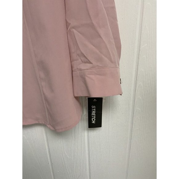 Kathy Cho Women's Long Sleeve Light Pink Stretch Button Up Blouse Size 10 - Picture 5 of 8